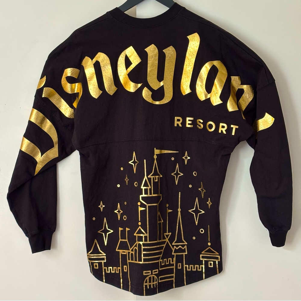 Disney Resorts Spirit Jersey Black Gold Sleeping Beauties Castle size Small